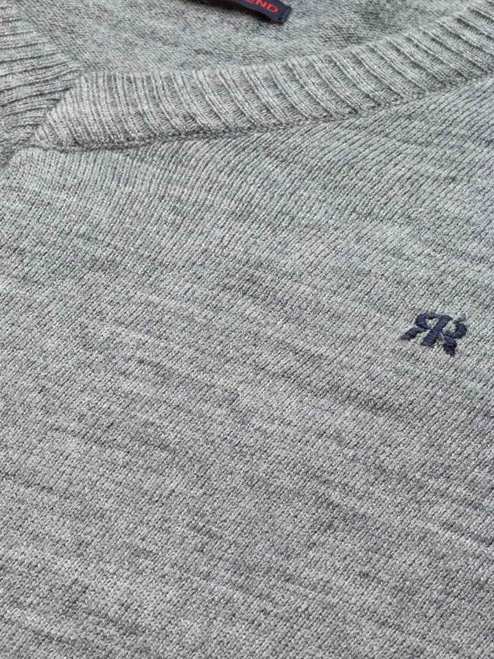 Raymond Men Grey Solid Sweater