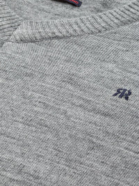 Raymond Men Grey Solid Sweater