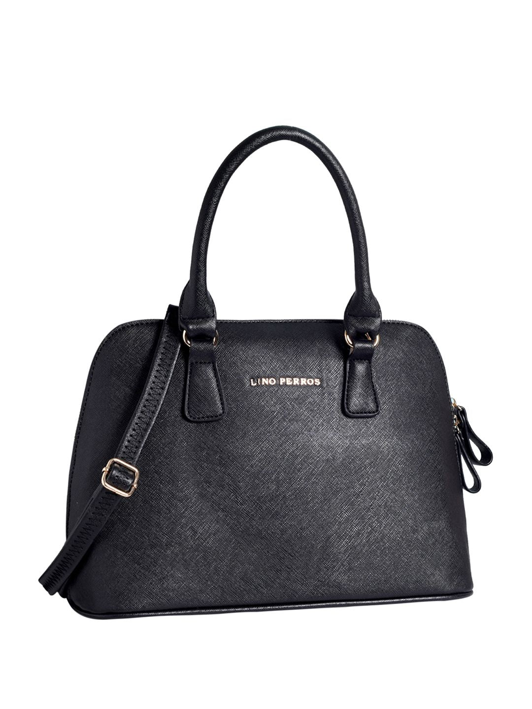 Lino Perros Black Solid Handheld Bag