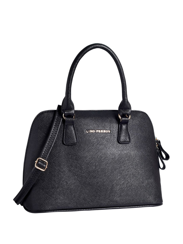 Lino Perros Black Solid Handheld Bag