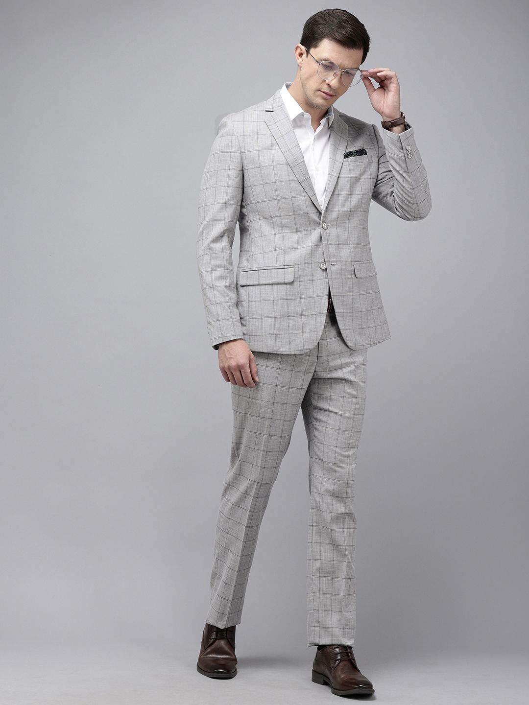 Park Avenue Super Slim Fit Notched Lapel Collar 2 Piece Formal Suit