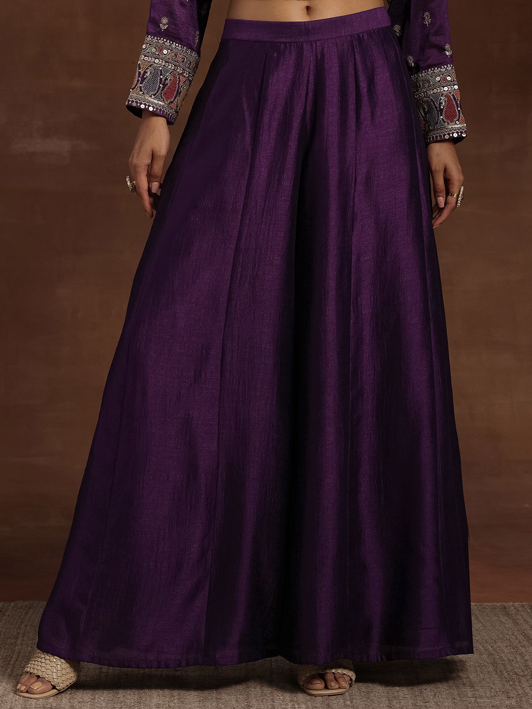 Libas Ethnic Motifs Embroidered Sequinned Kurta With Palazzos & Dupatta
