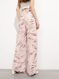 DressBerry Women Breezy Strokes Mesh Wide Leg Trousers