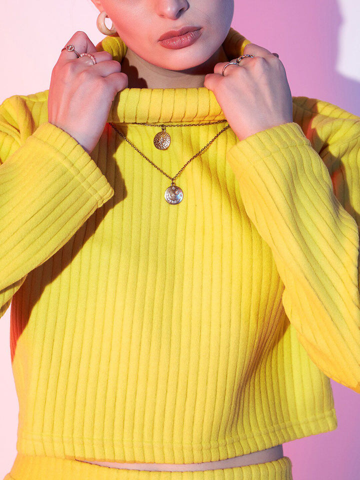 STREET 9 Knitted High Neck Crop Top