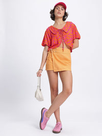 DressBerry Floral Print Above the Keyboard Shirt-Style Top