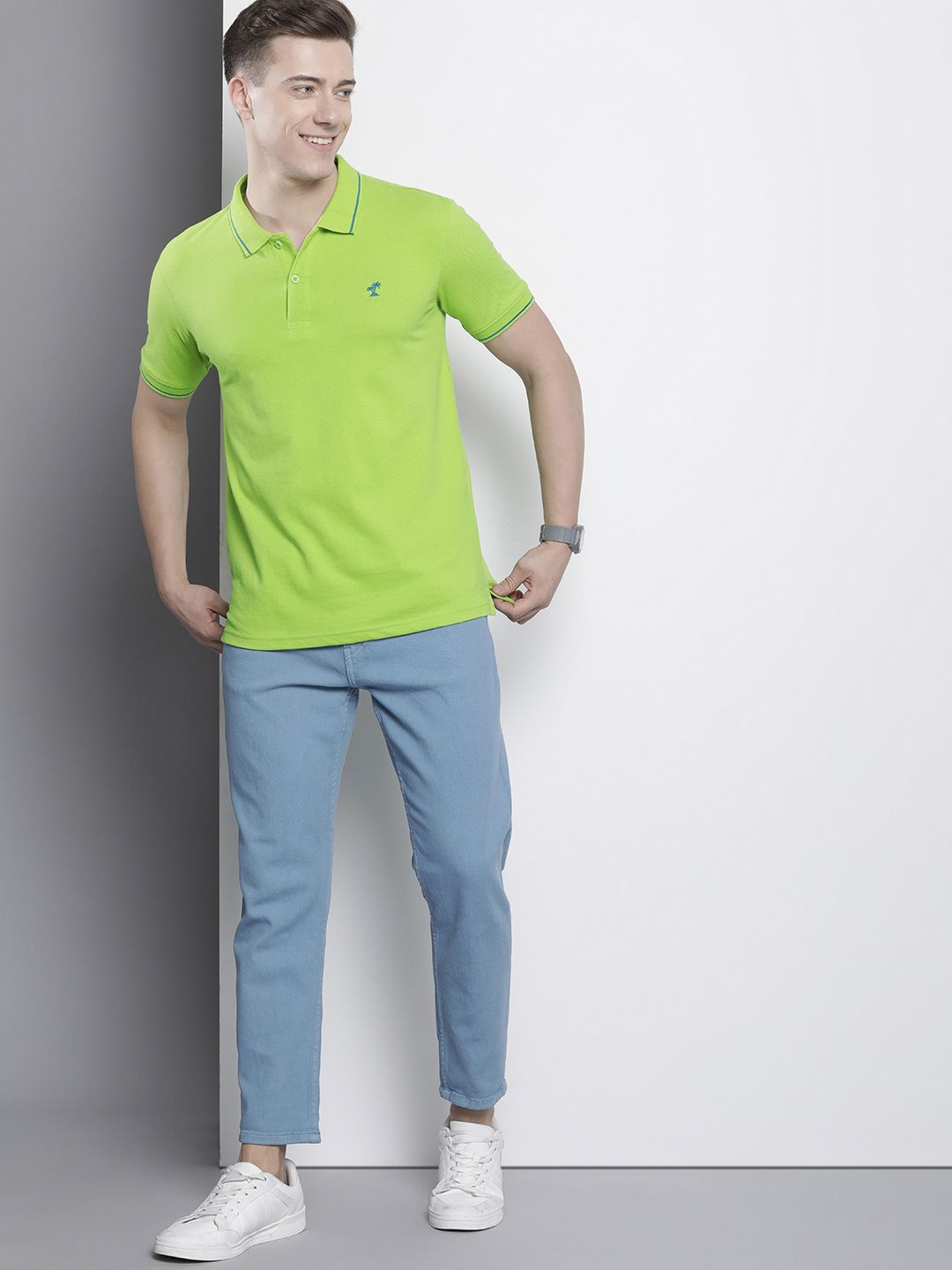 The Indian Garage Co Men Printed Polo Collar T-shirt