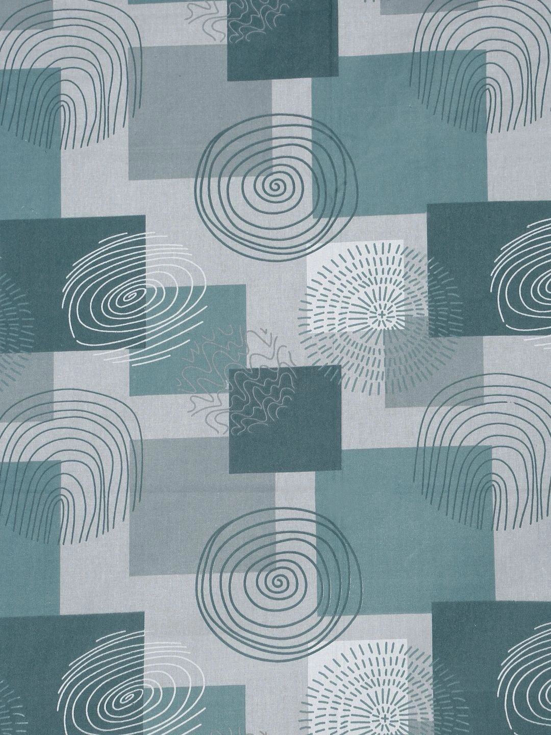 Moda Rapido X KLOTTHE Green & Grey Geometric 400 TC Single Bedsheet with 1 Pillow Covers