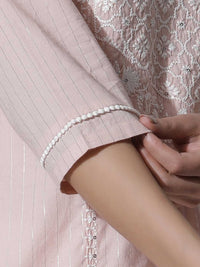 W Floral Yoke Design Thread Work Straight Kurta