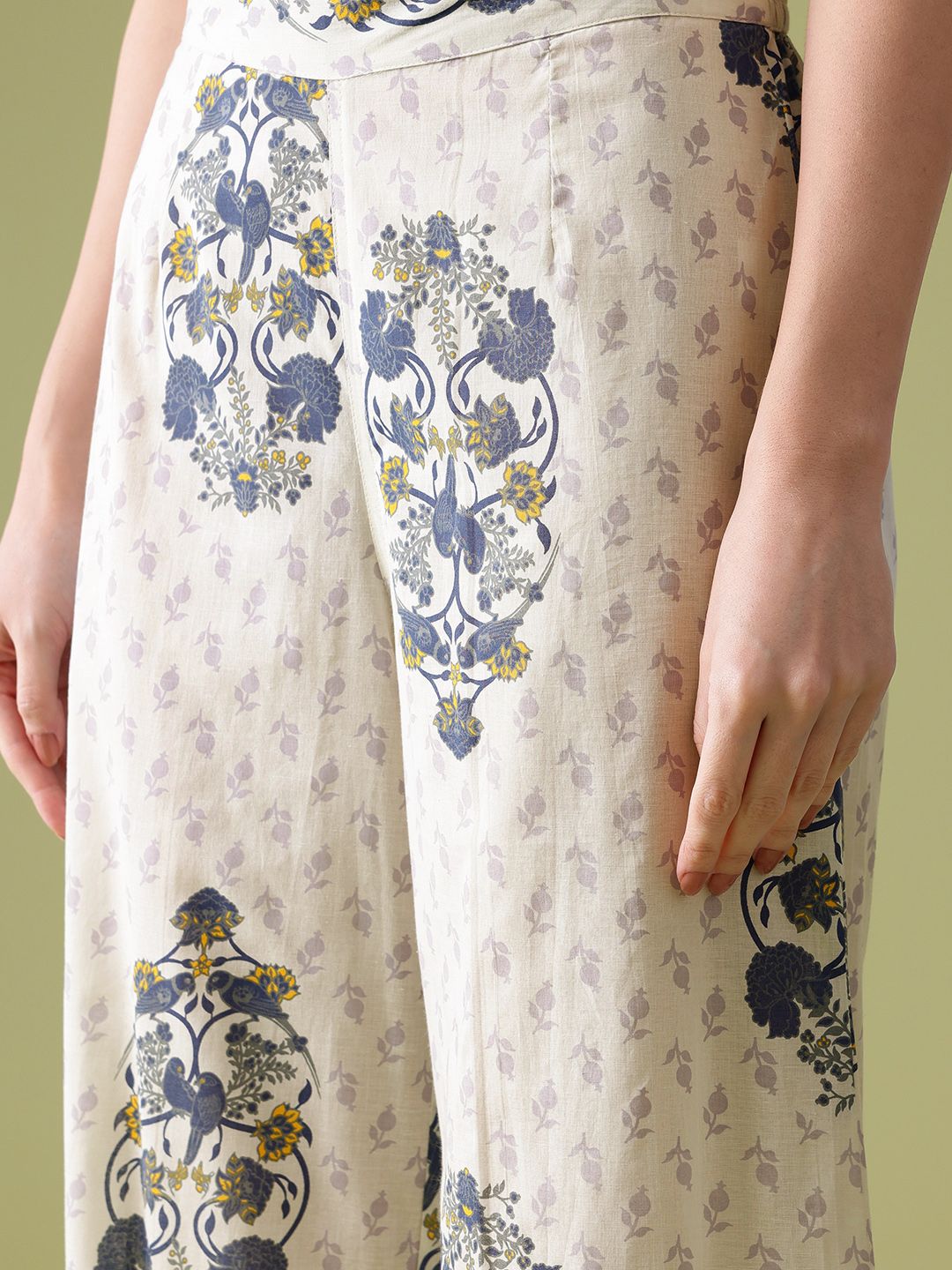 Anouk Floral Print Cotton Kurta with Palazzos
