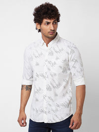 SPYKAR Spread Collar Abstract Opaque Printed Cotton Casual Shirt