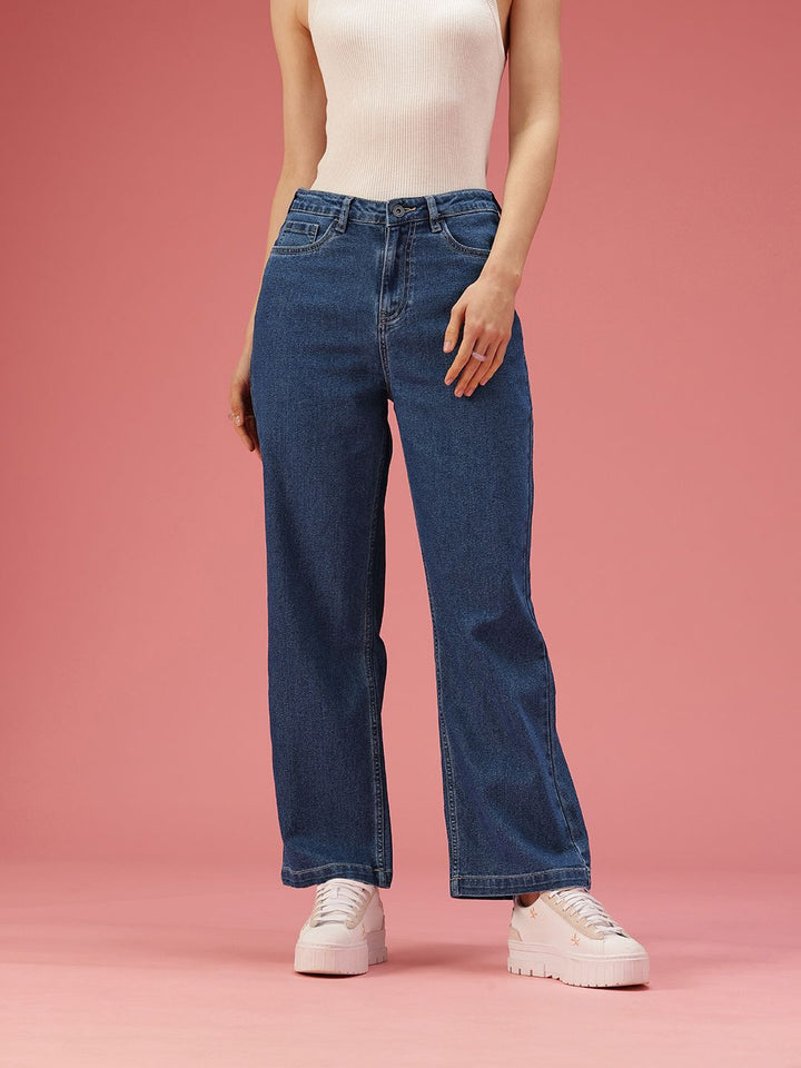 DressBerry Women Straight Fit High-Rise Stretchable Jeans