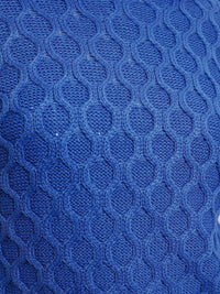 Tokyo Talkies Blue Open Knit Self Design Acrylic Pullover Sweater