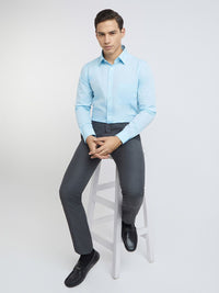 Raymond Men Pure Cotton Self Design Textured Slim Fit Formal Shirt