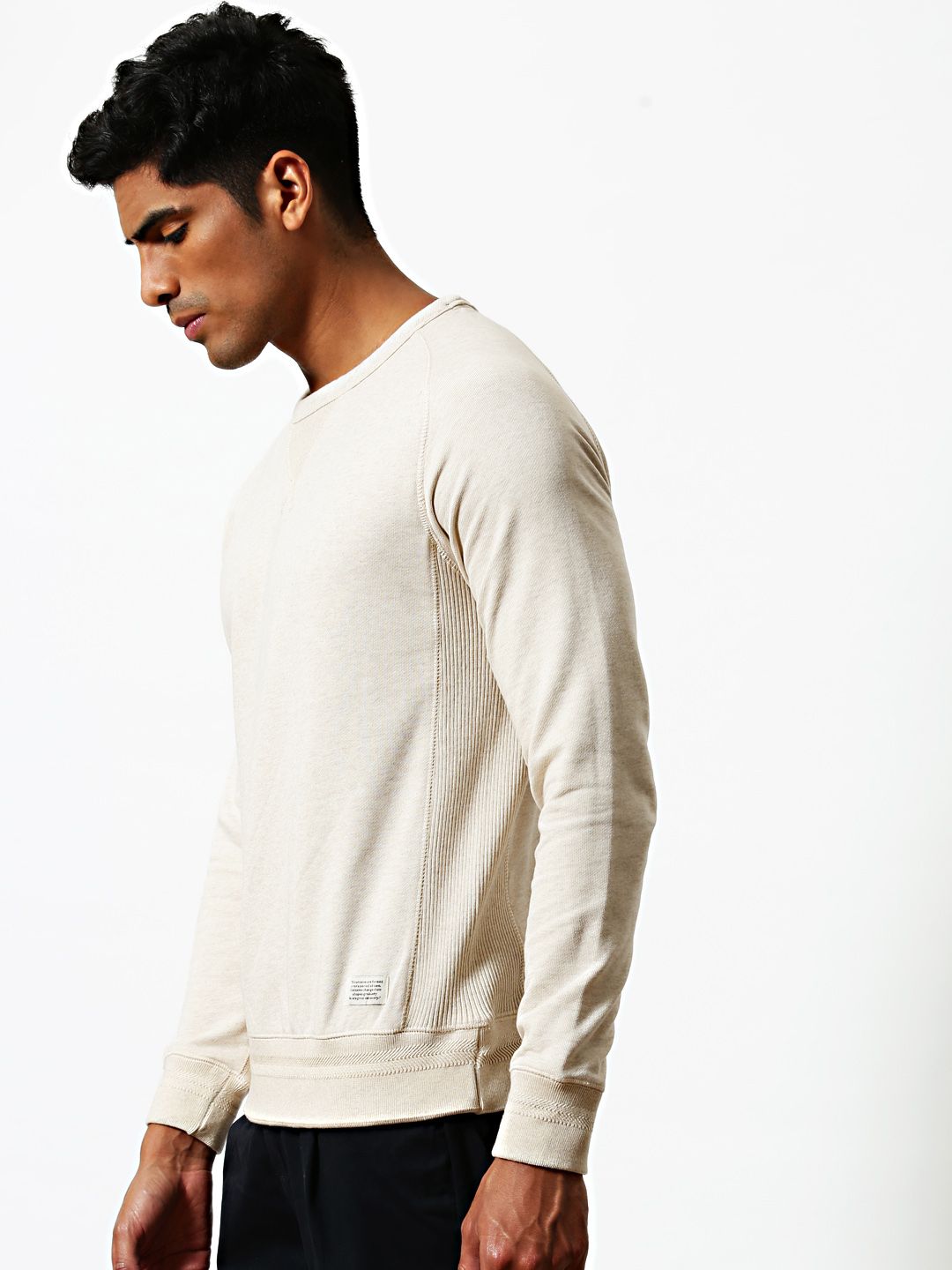 Mr Bowerbird Men Beige Solid Sweatshirt