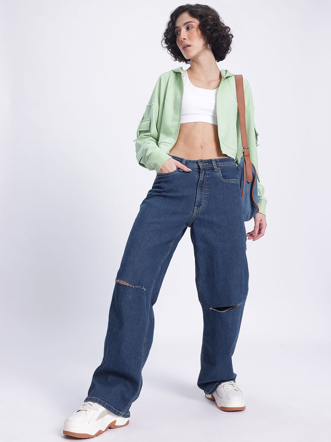 DressBerry Hooded Crop Sweatshirt