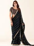 Saree mall Sequinned Poly Georgette Saree