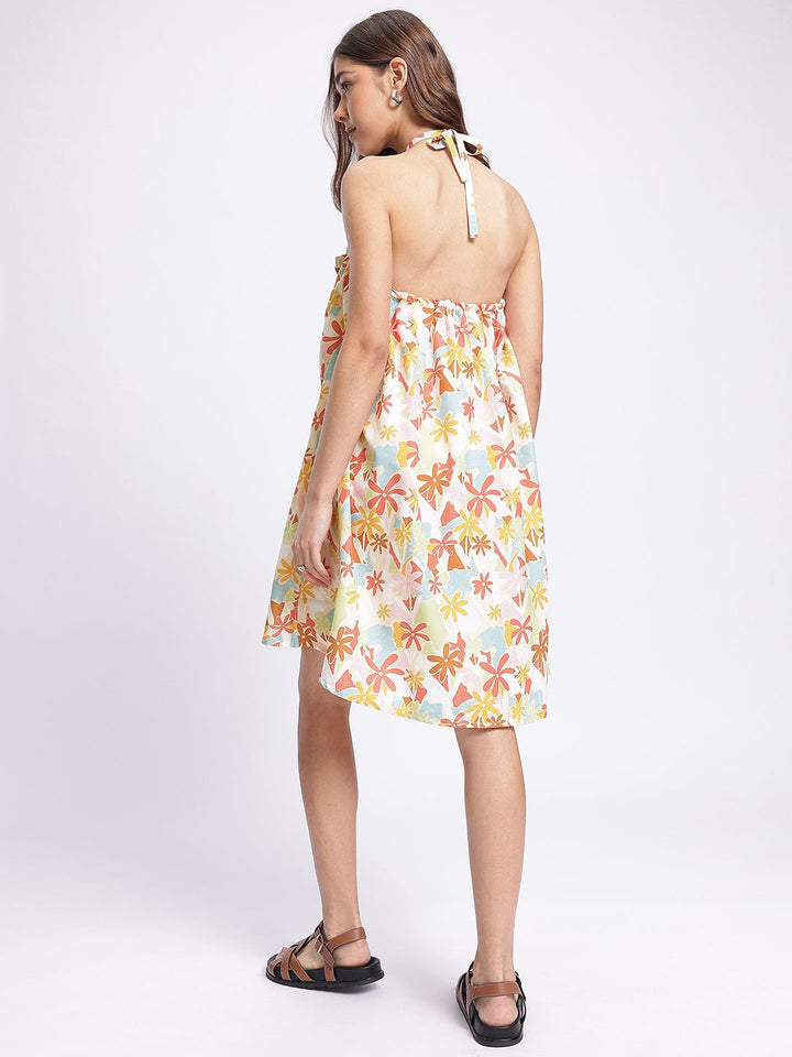 DressBerry Summer Breeze Floral Print Bow-Detail Sheath Dress
