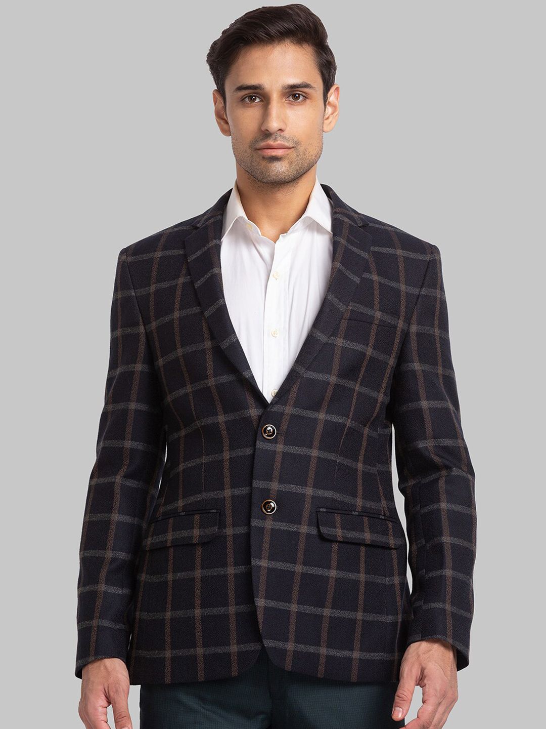 Park Avenue Men Checked Single Breasted Blazers