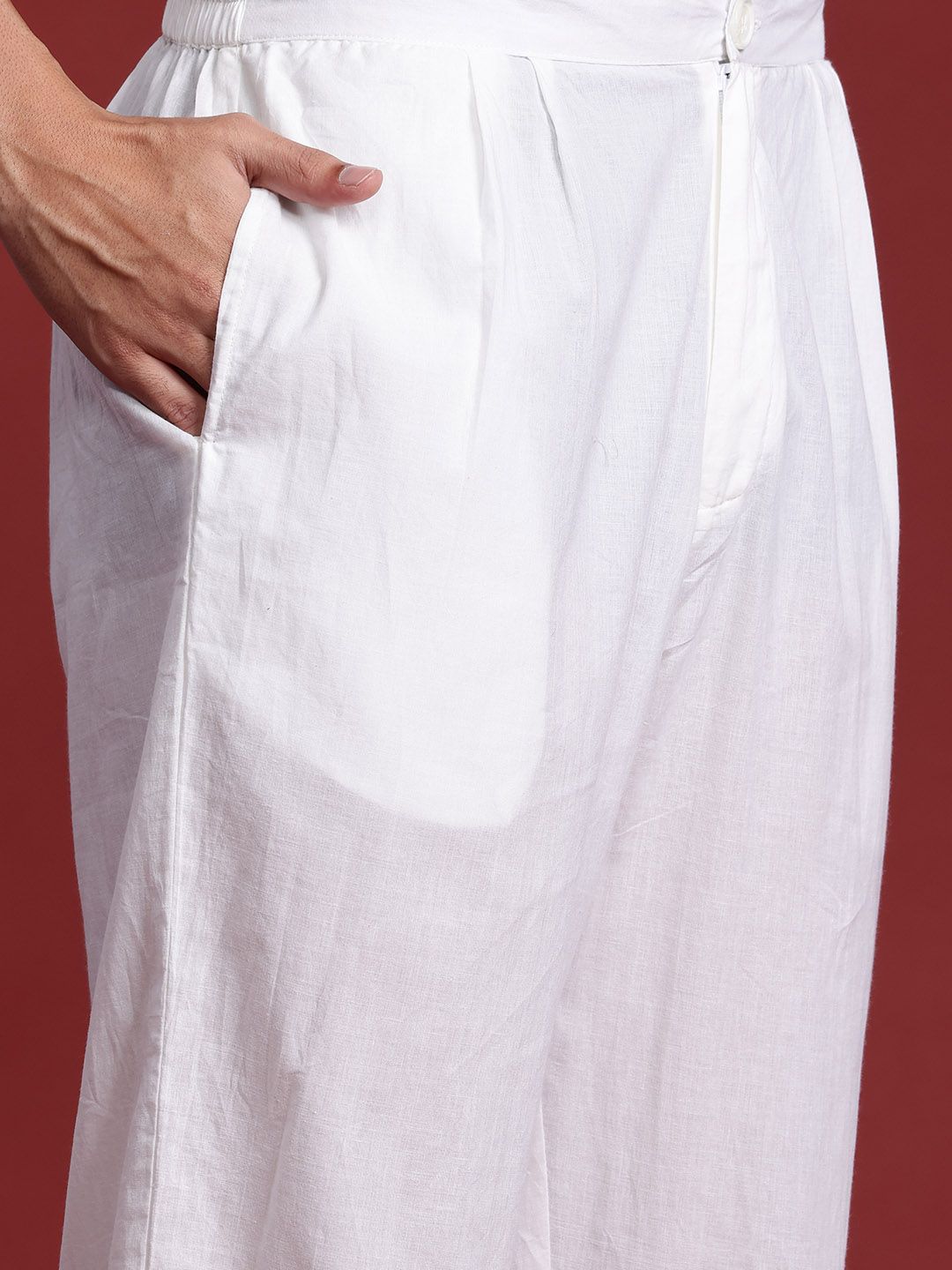 Anouk Bandhani Printed Regular Pure Cotton Kurta with Trousers