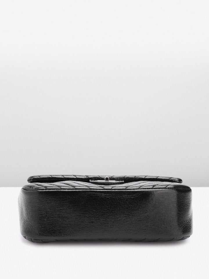 Lino Perros Structured Shoulder Bag with Quilted Detail
