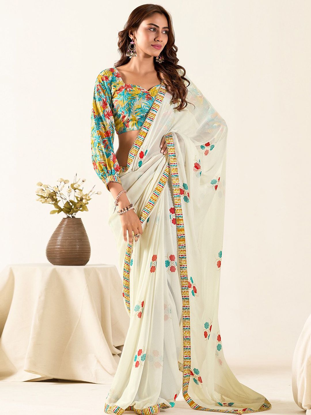 Saree mall Ethnic Motifs Pure Georgette Saree