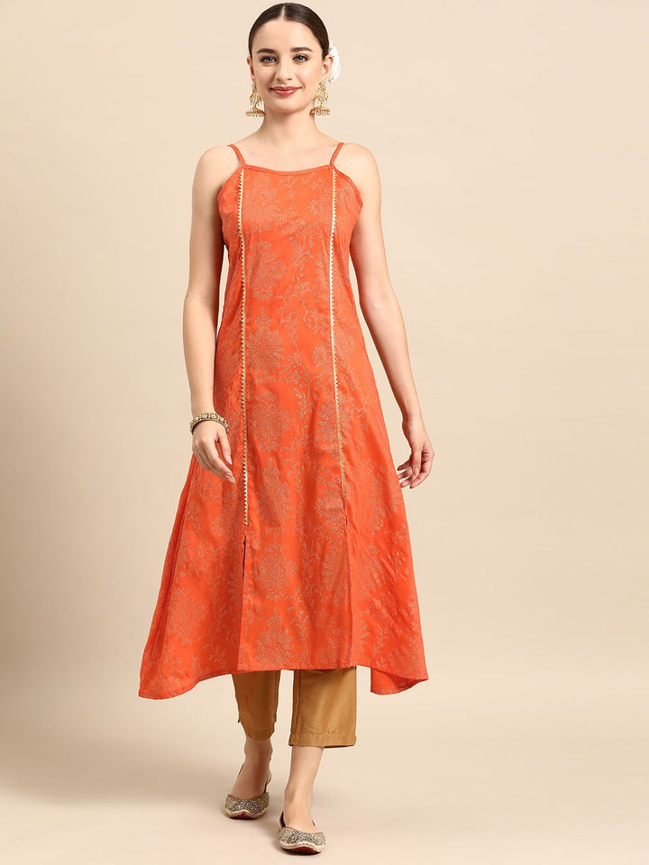 Anouk Ethnic Motifs Printed Shoulder Straps A-Line Kurta