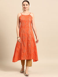 Anouk Ethnic Motifs Printed Shoulder Straps A-Line Kurta