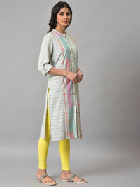 W Women Geometric Striped Indie Prints Kurta