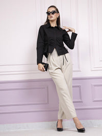 Athena Ruched Cotton Shirt Style Top