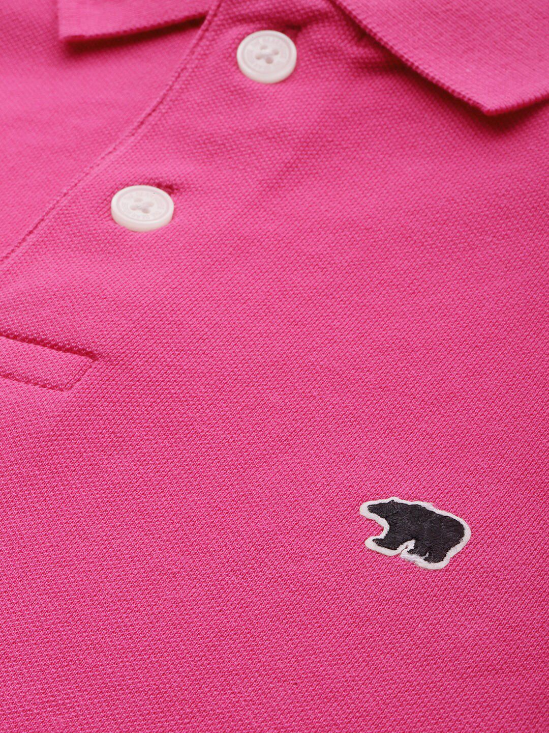 THE BEAR HOUSE Polo Collar Cotton Slim Fit Pure Cotton T-shirt