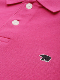THE BEAR HOUSE Polo Collar Cotton Slim Fit Pure Cotton T-shirt