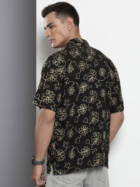 The Indian Garage Co Floral Embroidered Drop-Shoulder Sleeves Relaxed Fit Casual Shirt