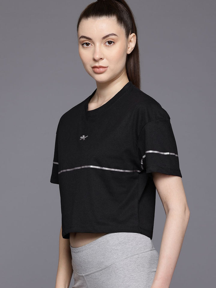 HRX by Hrithik Roshan Women Striped Relaxed Fit T-shirt