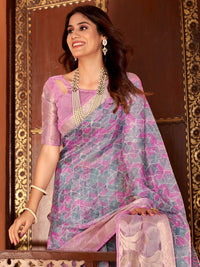 Saree mall Zari Organza Sungudi Sarees