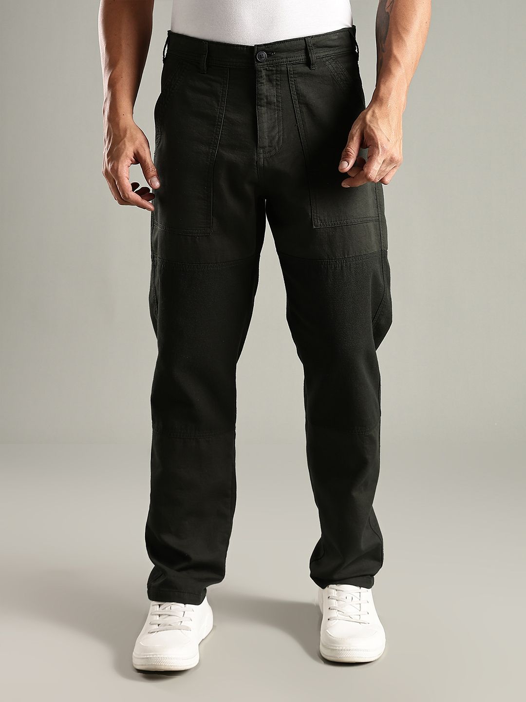 Thomas Scott Men Smart Relaxed Fit Mid-Rise Easy Wash Chinos