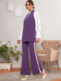 SASSAFRAS worklyf Women High-Rise Easy Wash Flared Parallel Trousers