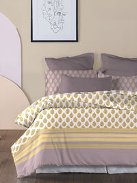 TRIDENT Marigold Soft Comfort Flat 210TC King Pure Cotton Bedsheet Set