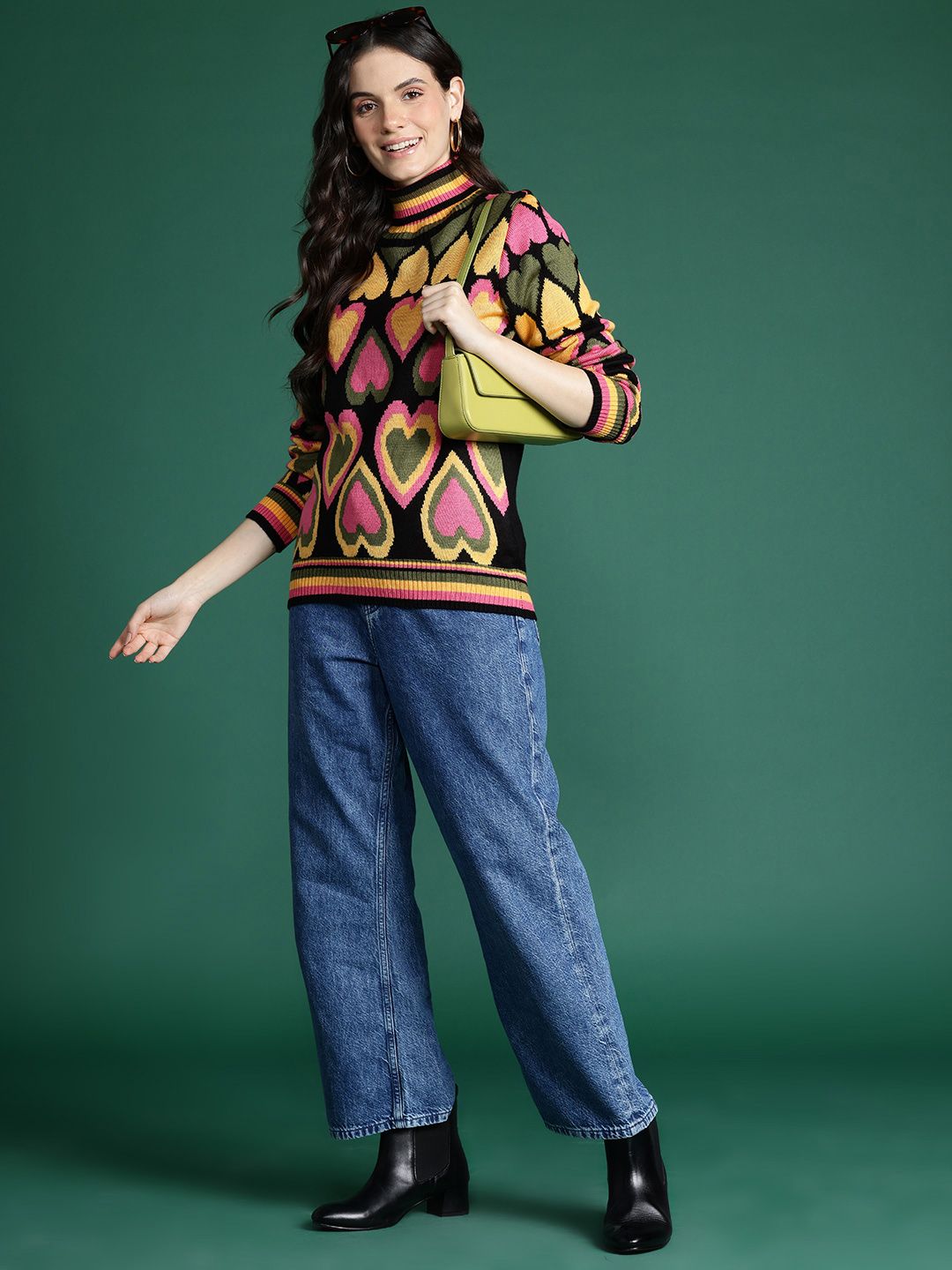 DressBerry Pure Acrylic Self-Design Pullover