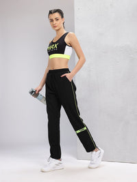 HRX by Hrithik Roshan Women Toggle Hem Contrast Piping Training Track Pants