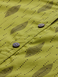 Anouk Women Green & Brown Printed Straight Kurta