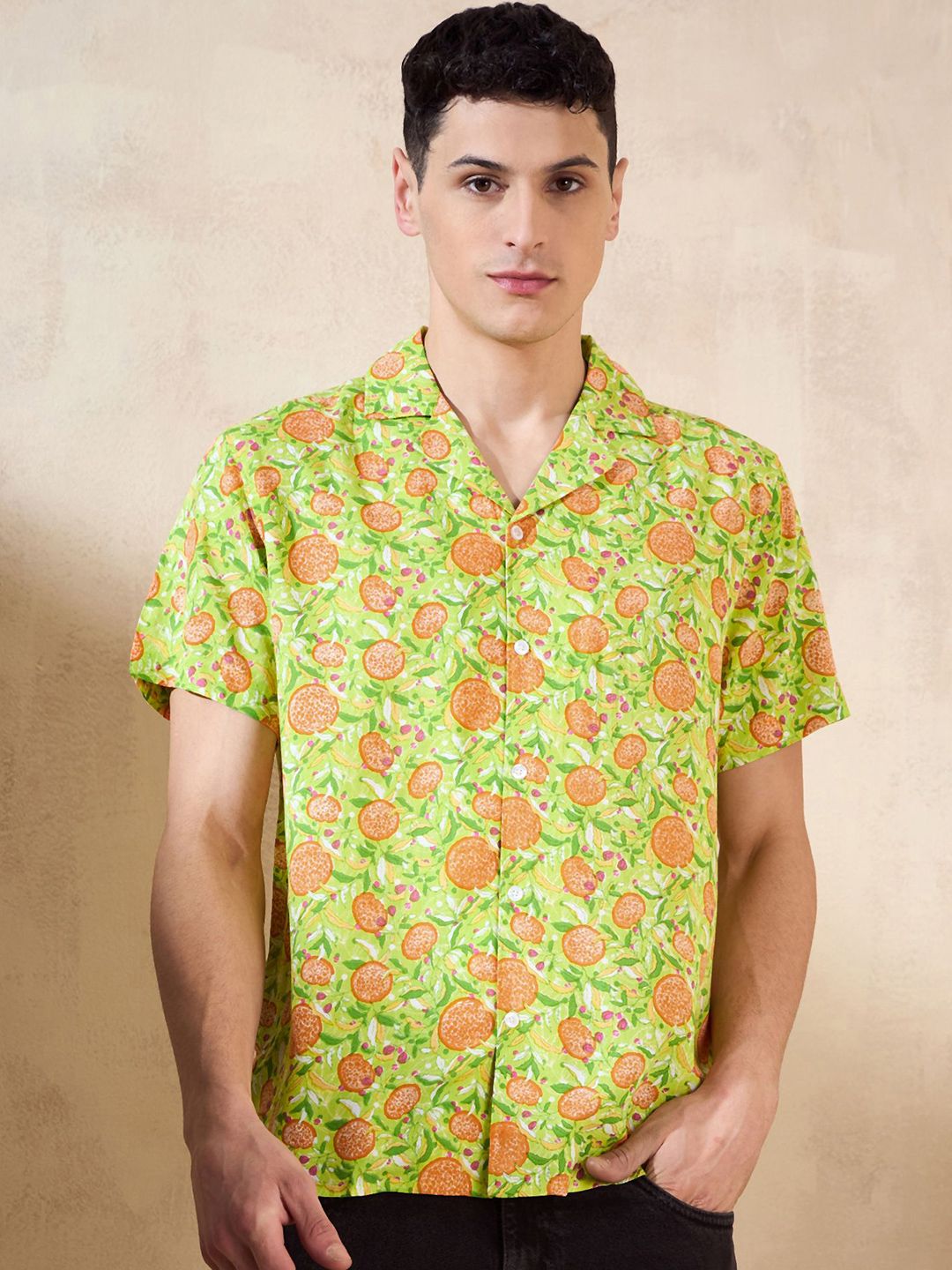DENNISON Block Printed Oversized Casual Shirt