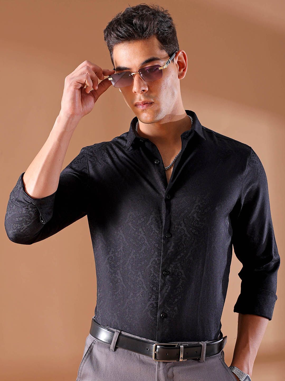 The Indian Garage Co Men Slim Fit Opaque Party Shirt