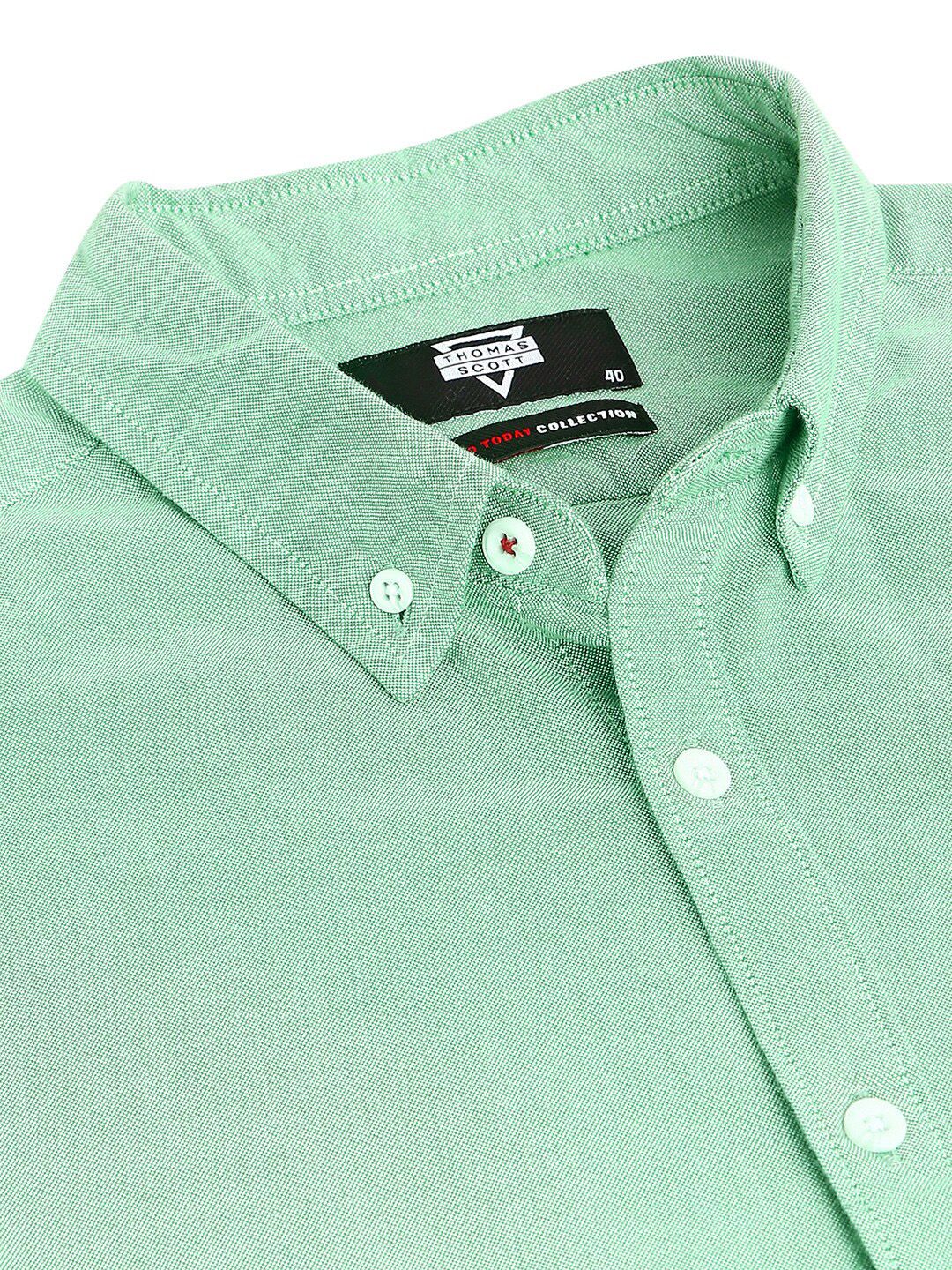 Thomas Scott Cotton Button-Down Collar Twill Classic Slim Fit Opaque Casual Shirt