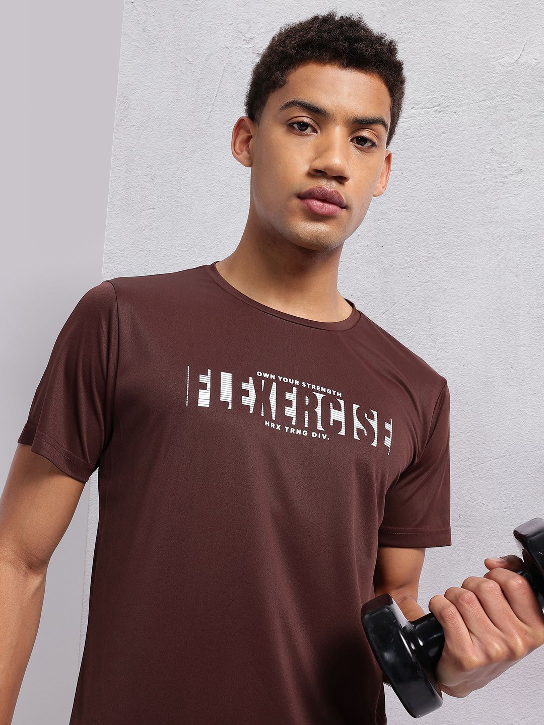 HRX by Hrithik Roshan Typography Printed Rapid-Dry Training T-shirt