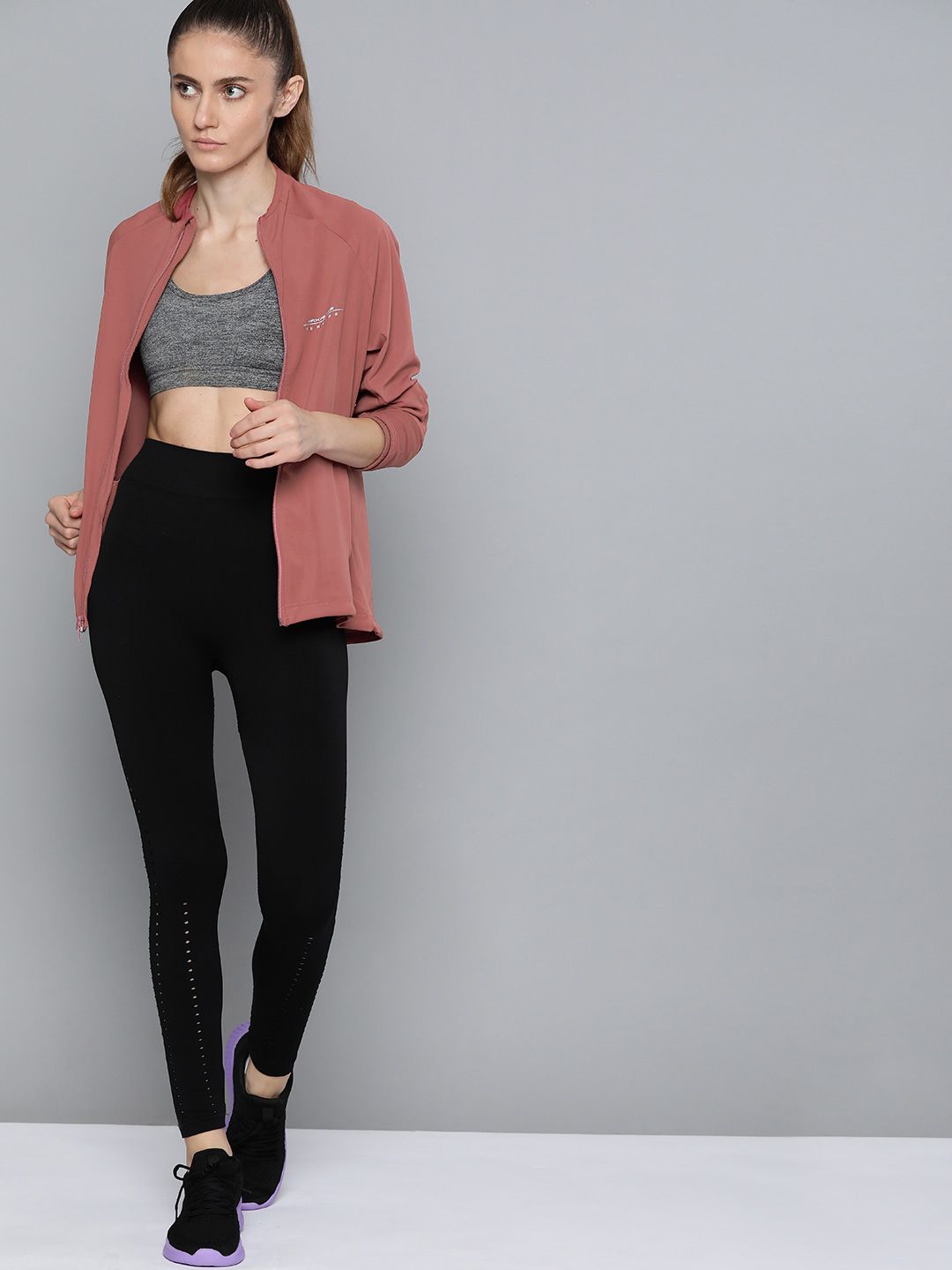 HRX by Hrithik Roshan Women Rose Wine Solid Rapid-Dry Antimicrobial Running Jacket