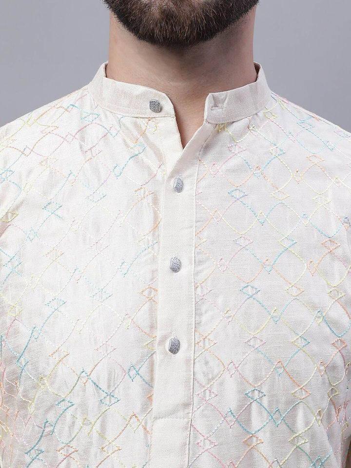 SOJANYA Embroidered Thread Work Kurta and Churidar with Nehru Jacket