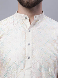 SOJANYA Embroidered Thread Work Kurta and Churidar with Nehru Jacket