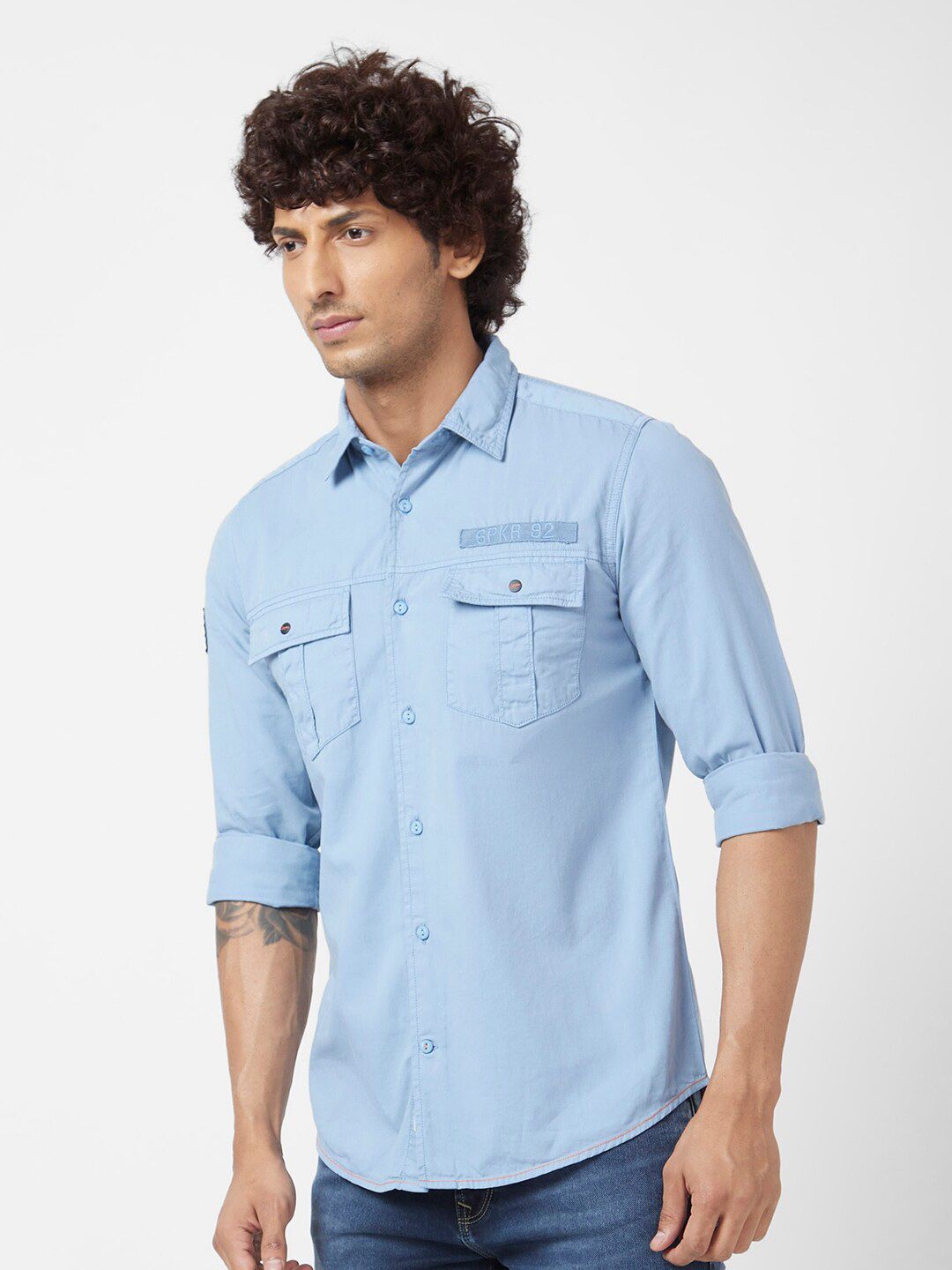SPYKAR Cotton Linen Classic Opaque Casual Shirt
