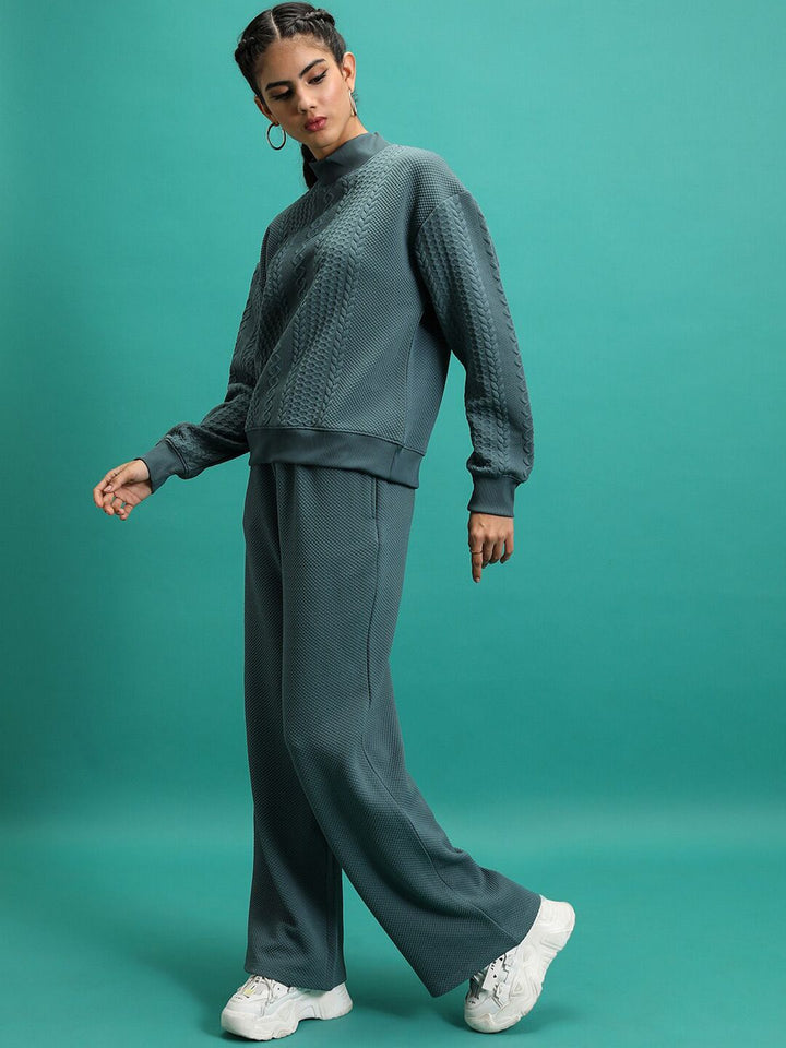 Tokyo Talkies Women  Sweatshirt With Track Pants Co-Ords