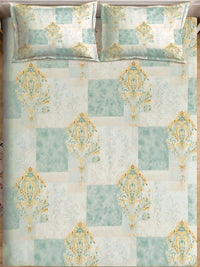 Moda Rapido X KLOTTHE Hijau & Kuning Geometrik 400 TC Cadar King dengan 2 Sarung Bantal